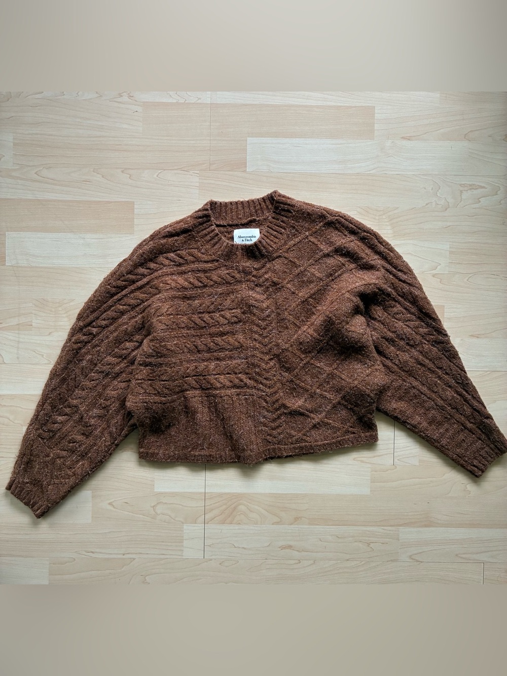 Abercrombie & Fitch women’s Cable-Knit Pullover Sweater XXS/XS Brown